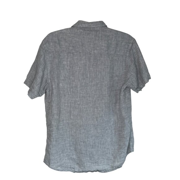 Bohio Mens Gray Linen Short Sleeve Button-Down Shirt M 32g - Picture 2 of 4